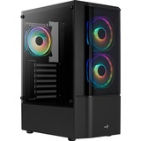Aerocool Quantum v2 tower-behuizing Zwart/grijs, USB-A 2.0, 2x USB-A 3.2 (5 Gbit/s), 2x Audio, Window-kit