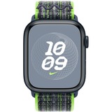 Apple Geweven sportbandje van Nike - Felgroen/blauw (45 mm) armband Neongroen/blauw
