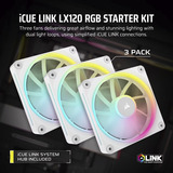 Corsair iCUE LINK LX120 RGB refurbished case fans Wit, 3 stuks, 120 x 120 x 25 mm, PWM, 3 stuks