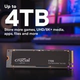 Crucial T705 4 TB SSD Zwart, PCIe 5.0 x4, NVMe 2.0, M.2 2280