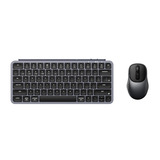 Keychron B1 Pro Keyboard and BM24 Mouse Wireless Combo, desktopset Grijs/zwart, US lay-out, Scissor switches, 100 - 2400 DPI, 75%, ABS keycaps, 2.4 GHz / Bluetooth / USB