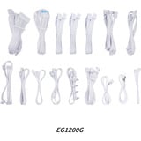 Lian Li EDGE GOLD 1200 modulaire 1200 watt voeding  Wit, 1x 12V-2x6, 4x PCIe, 4x USB-header hub