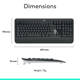 Logitech MK540 Advanced draadloze desktopset Donkergrijs, EU lay-out (QWERTY), 1000 dpi