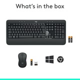 Logitech MK540 Advanced draadloze desktopset Donkergrijs, EU lay-out (QWERTY), 1000 dpi