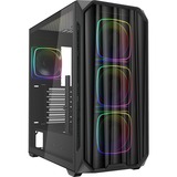 Sharkoon Sharkoon AK5 RGB Black   ATX midi tower behuizing Zwart | 2x USB-A | 1x USB-C | RGB | Window