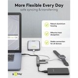 goobay Slanke USB-hub met 5 poorten, USB-C naar USB-C/USB-A, 5 Gbit/s Lichtgrijs