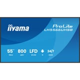 iiyama ProLite LH5566UHSB-B1AG 55" 4K Ultra HD Public Display Zwart, HDMI, USB-C, LAN, WiFi, Audio, Android
