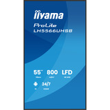 iiyama ProLite LH5566UHSB-B1AG 55" 4K Ultra HD Public Display Zwart, HDMI, USB-C, LAN, WiFi, Audio, Android