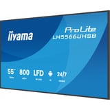 iiyama ProLite LH5566UHSB-B1AG 55" 4K Ultra HD Public Display Zwart, HDMI, USB-C, LAN, WiFi, Audio, Android