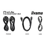 iiyama ProLite T2452MSC-B2 24" touchscreen monitor Zwart, HDMI, DisplayPort, USB, Audio, Touch, 120Hz 