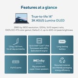 ASUS Zenbook 14 OLED UX3405CA-QD012W 14"  laptop Blauw | Core Ultra 7 255H | Arc 140T | 32 GB | 1 TB SSD