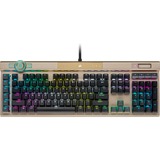 Corsair K100 RGB, gaming toetsenbord Goud/zwart, US lay-out, Corsair OPX, RGB leds, PBT double-shot keycaps