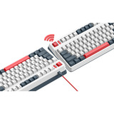 Iqunix L80 Formula Typing Wireless Mechanical Keyboard, gaming toetsenbord Wit/rood, US lay-out, Gateron Blue, RGB leds, 80% (TKL), Hot-swappable, PBT, 2.4GHz | Bluetooth 5.1 | USB-C
