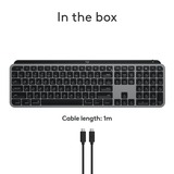 Logitech MX Keys S for Mac toetsenbord Grijs, US-International lay-out (QWERTY), 100%, Bluetooth Low Energy