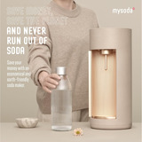 Mysoda Glassy Latte bruiswatertoestel Beige, Excl. CO2-gascilinder - met glazen fles