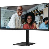 AOC CU34E4CV 34" Curved UltraWide monitor Zwart, 2x HDMI, DisplayPort, USB-A/B/C, RJ-45