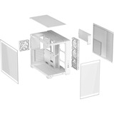 ASUS ASUS A32 PLUS TG ARGB WHITE midi tower behuizing Wit | 2x USB-A | 1x USB-C | RGB | Window