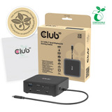 Club 3D 12-1 USB-C® Quad DisplayLink Dockingstation Zwart