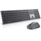 Dell Premier Multi-Device draadloos toetsenbord en draadloze muis - KM7321W desktopset Grijs, US lay-out (QWERTY), 100%, Bluetooth 5.0, DPI:1000 - 4000
