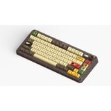 Iqunix ZX75 Happy Ape Wireless Mechanical Keyboard, gaming toetsenbord Bruin/geel, US lay-out, IQUNIX Moonstone Turbo, RGB leds, 75%, Hot-swappable, Double-shot PBT, 2.4GHz | Bluetooth 5.1 | USB-C