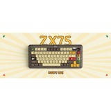 Iqunix ZX75 Happy Ape Wireless Mechanical Keyboard, gaming toetsenbord Bruin/geel, US lay-out, IQUNIX Moonstone Turbo, RGB leds, 75%, Hot-swappable, Double-shot PBT, 2.4GHz | Bluetooth 5.1 | USB-C