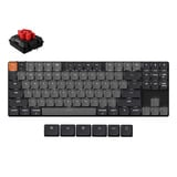 Keychron K1 QMK-A1 mechanisch toetsenbord Zwart, US lay-out (QWERTY), Keychron Milk POM Red, 80% (TKL)	, witte leds, ABS Keycap, USB-C | Bluetooth 5.2
