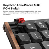 Keychron K3 Ultra 8K Wireless Custom Mechanical Keyboard Zwart, US lay-out (QWERTY), Keychron Milk POM Banana, 75%, RGB leds, LSA Double-shot PBT, USB-C | 2.4 GHz | Bluetooth 5.2