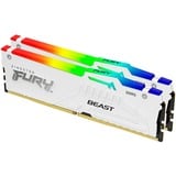 Kingston FURY 32 GB DDR5-6400 Kit werkgeheugen Wit, KF564C32BWEAK2-32, Fury Beast RGB, XMP, EXPO