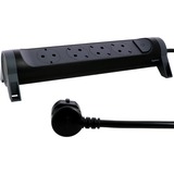 Legrand Monteerbare en draaibare meervoudige premium contactdoos stekkerdoos Zwart (mat), 4-voudig, 1,5 meter snoer