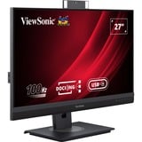 ViewSonic Video Conferencing Docking Monitor VG2757V-2K 27" Zwart (mat)/grijs, 1x DisplayPort, 1x HDMI, 2x USB-C, 3x USB-A, 1x RJ-45