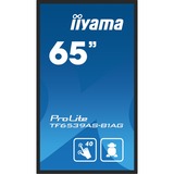 iiyama ProLite TF6539AS-B1AG 64.5" 4K Ultra HD Public Display Zwart, 2x HDMI, DisplayPort, 2x USB-A, USB-B, RJ-45