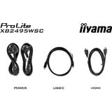 iiyama ProLite XB2495WSC-B1 24" monitor Zwart (mat), HDMI, USB-C, Audio, 100 Hz