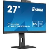 iiyama ProLite XUB2790QSUH-B1 27" monitor Zwart, 100Hz, HDMI, DisplayPort, USB, Audio, webcam