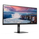 AOC U34V5C/BK 34" UltraWide Monitor Zwart, 100 Hz, WQHD, HDMI, Display Port, USB-C, Audio, FreeSync