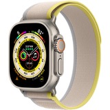 Apple Watch Ultra smartwatch 49mm, Geel/beige Trail-bandje M/L, Titanium, GPS + Cellular