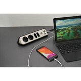 Brennenstuhl Estilo Hoekstekkerdoos 4-voudig stekkerdoos Zwart/roestvrij staal, 2x USB