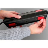 Brennenstuhl Estilo Hoekstekkerdoos 4-voudig stekkerdoos Zwart/roestvrij staal, 2x USB