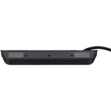 Brennenstuhl Estilo Hoekstekkerdoos 4-voudig stekkerdoos Zwart/roestvrij staal, 2x USB