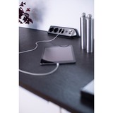 Brennenstuhl Estilo Hoekstekkerdoos 4-voudig stekkerdoos Zwart/roestvrij staal, 2x USB
