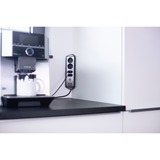 Brennenstuhl Estilo Hoekstekkerdoos 4-voudig stekkerdoos Zwart/roestvrij staal, 2x USB