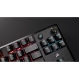 Corsair K70 CORE TKL RGB mechanisch gaming toetsenbord Zwart, US lay-out (QWERTY), Corsair MLX Red v2, 80% (TKL)	, RGB, ABS Double shot, Hot-swap