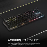 Corsair K70 CORE TKL RGB mechanisch gaming toetsenbord Zwart, US lay-out (QWERTY), Corsair MLX Red v2, 80% (TKL)	, RGB, ABS Double shot, Hot-swap