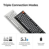 Keychron K10 Max-H14 RGB mechanisch toetsenbord Zwart, US lay-out (QWERTY), Keychron Apex Banana, 100%, RGB leds, OSA Double-shot PBT, hot swap, USB-C | 2.4 GHz | Bluetooth 5.1