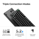 Keychron K8 Ultra 8K Wireless Custom Mechanical Keyboard Zwart, US lay-out (QWERTY), Keychron Apex Banana, 80% (TKL), RGB leds, OSA Double-shot PBT, USB-C | 2.4 GHz | Bluetooth 5.2