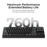 Keychron K8 Ultra 8K Wireless Custom Mechanical Keyboard Zwart, US lay-out (QWERTY), Keychron Apex Banana, 80% (TKL), RGB leds, OSA Double-shot PBT, USB-C | 2.4 GHz | Bluetooth 5.2