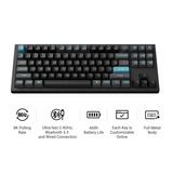 Keychron Q3 Ultra-M3 8K Wireless Custom Mechanical Keyboard Zwart, US lay-out (QWERTY), Keychron Silk POM Brown, 80% (TKL)	, 80% (TKL), RGB, Hot swap, 8K, 2.4 GHz / Bluetooth 5.2 / USB-C