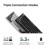 Keychron Q3 Ultra-M3 8K Wireless Custom Mechanical Keyboard Zwart, US lay-out (QWERTY), Keychron Silk POM Brown, 80% (TKL)	, 80% (TKL), RGB, Hot swap, 8K, 2.4 GHz / Bluetooth 5.2 / USB-C
