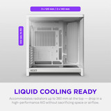 NZXT H6 midi tower behuizing Wit | 2x USB-A | 1x USB-C | Tempered Glass