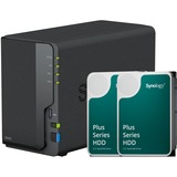 Synology DiskStation DS223 incl. 2x Synology Plus 4 TB harde schijf nas Zwart