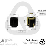 Thermal Grizzly DeltaMate Rotary - 90° verbinding Zwart